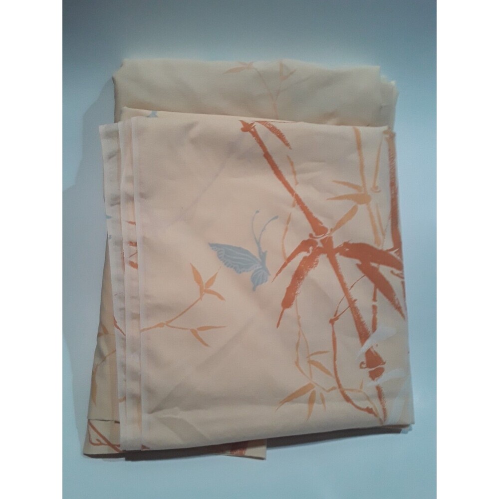 Vintage Sheets, Orange, Reeds and Butterflies, Springmaid, Fitted and Flat Twin